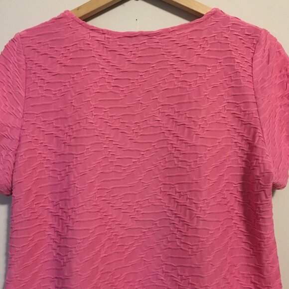 90s Bubblegum Pink Fabric Weave Short Tee - Picture 7 of 16